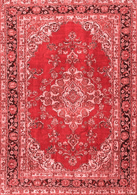 Medallion Red Traditional Rug, tr3685red