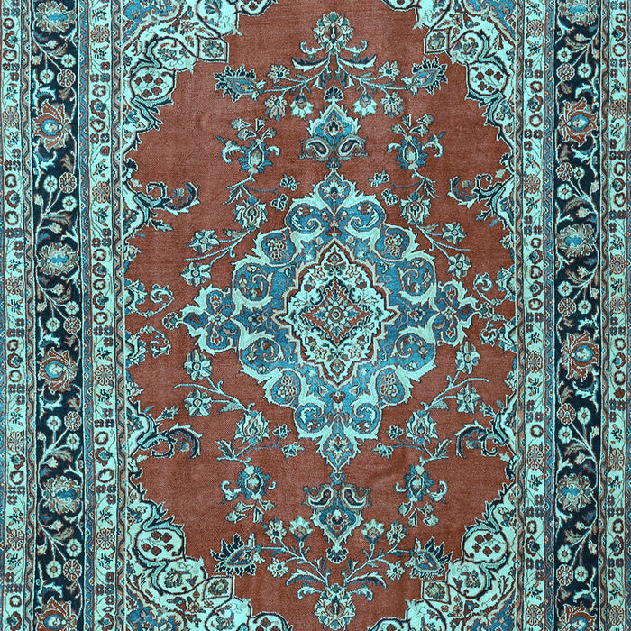 Medallion Light Blue Traditional Rug, tr3685lblu
