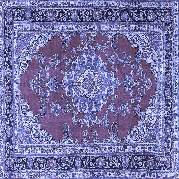 Square Medallion Blue Traditional Rug, tr3685blu