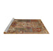 Sideview of Machine Washable Traditional Dark Sienna Brown Rug, wshtr3686