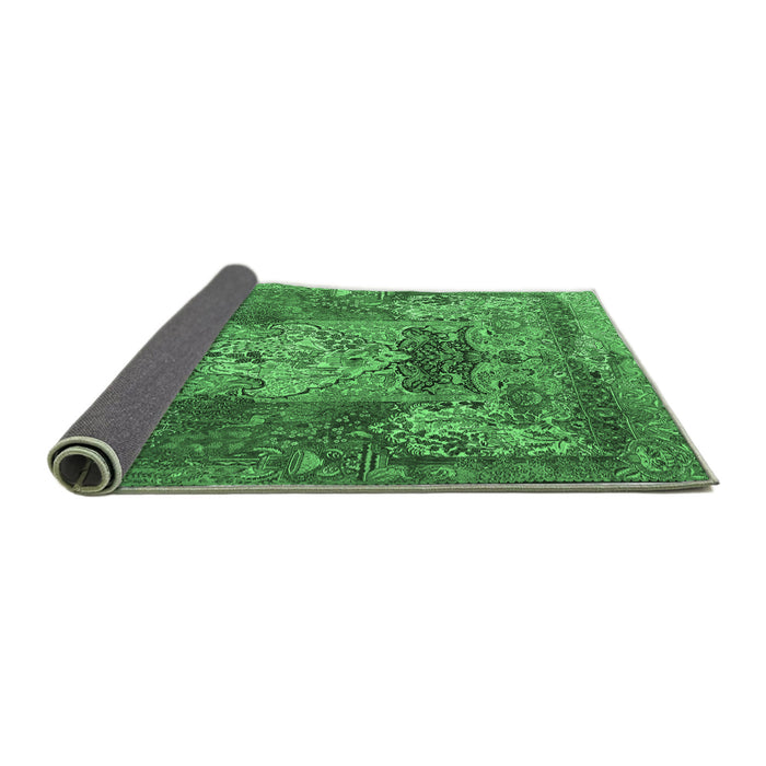 Sideview of Persian Emerald Green Traditional Rug, tr3686emgrn