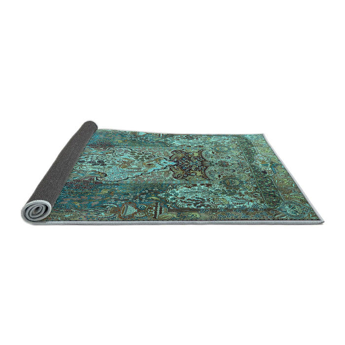 Sideview of Persian Light Blue Traditional Rug, tr3686lblu