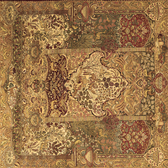 Square Persian Brown Traditional Rug, tr3686brn