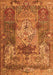 Serging Thickness of Machine Washable Persian Orange Traditional Area Rugs, wshtr3686org