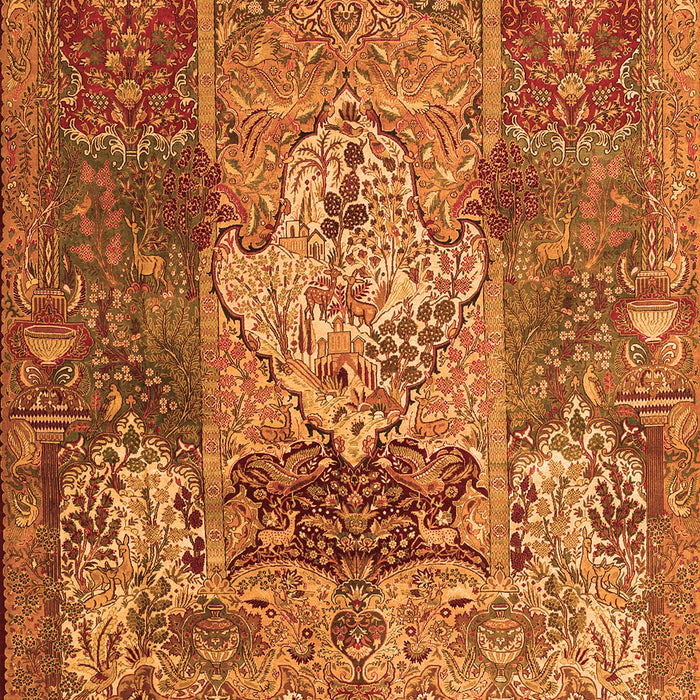 Serging Thickness of Machine Washable Persian Orange Traditional Area Rugs, wshtr3686org