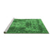 Sideview of Machine Washable Persian Emerald Green Traditional Area Rugs, wshtr3686emgrn