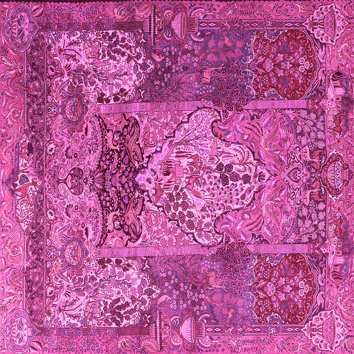 Square Persian Pink Traditional Rug, tr3686pnk