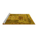 Sideview of Machine Washable Persian Yellow Traditional Rug, wshtr3686yw