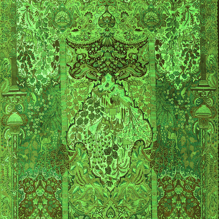 Serging Thickness of Machine Washable Persian Green Traditional Area Rugs, wshtr3686grn