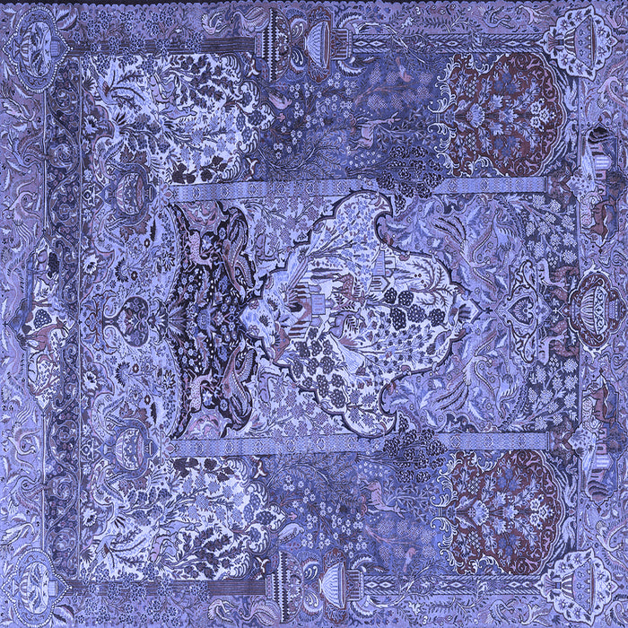 Square Persian Blue Traditional Rug, tr3686blu