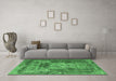 Machine Washable Persian Emerald Green Traditional Area Rugs in a Living Room,, wshtr3686emgrn