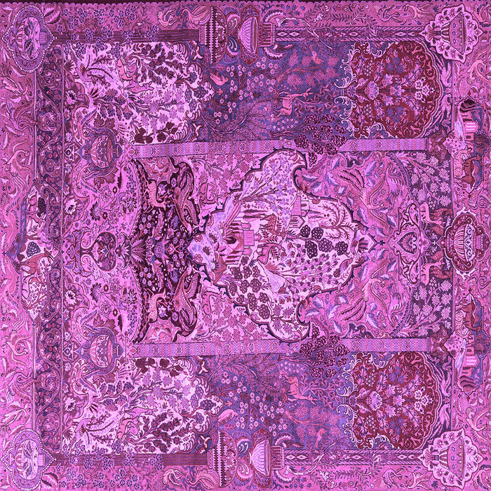 Square Persian Purple Traditional Rug, tr3686pur