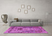 Machine Washable Persian Purple Traditional Area Rugs in a Living Room, wshtr3686pur