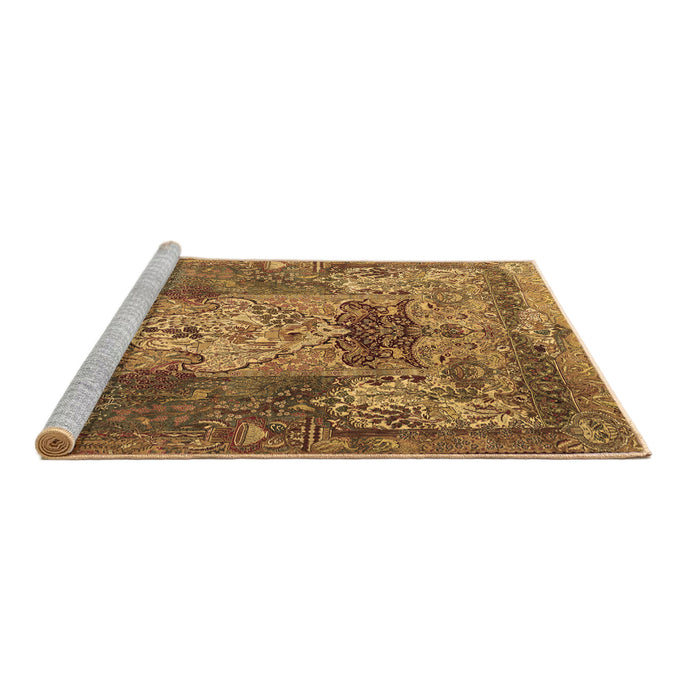 Sideview of Machine Washable Persian Brown Traditional Rug, wshtr3686brn