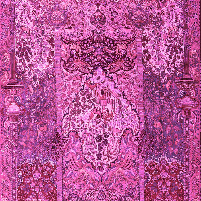 Machine Washable Persian Pink Traditional Rug, wshtr3686pnk