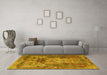 Machine Washable Persian Yellow Traditional Rug in a Living Room, wshtr3686yw