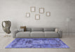 Machine Washable Persian Blue Traditional Rug in a Living Room, wshtr3686blu