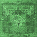 Square Persian Emerald Green Traditional Rug, tr3686emgrn
