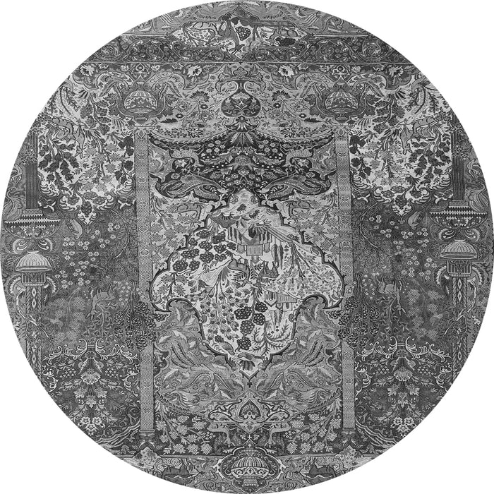 Machine Washable Persian Gray Traditional Rug, wshtr3686gry