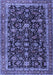 Machine Washable Persian Blue Traditional Rug, wshtr3687blu