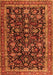 Serging Thickness of Machine Washable Persian Orange Traditional Area Rugs, wshtr3687org