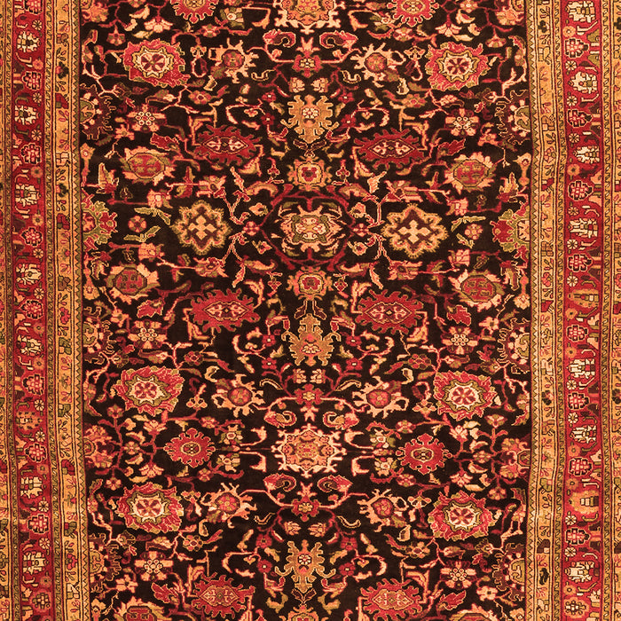Serging Thickness of Machine Washable Persian Orange Traditional Area Rugs, wshtr3687org