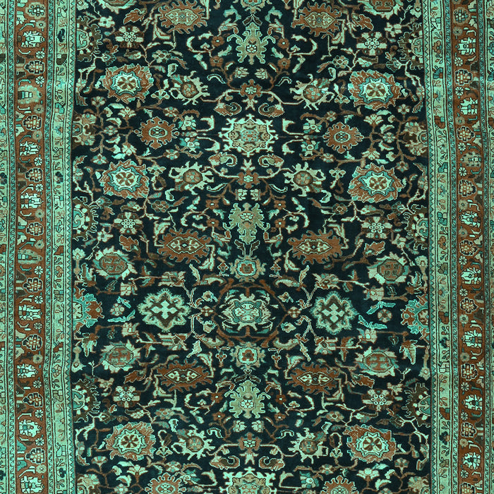 Machine Washable Persian Turquoise Traditional Area Rugs, wshtr3687turq