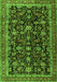 Serging Thickness of Machine Washable Persian Green Traditional Area Rugs, wshtr3687grn