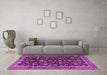 Machine Washable Persian Purple Traditional Area Rugs in a Living Room, wshtr3687pur