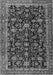 Serging Thickness of Machine Washable Persian Gray Traditional Rug, wshtr3687gry