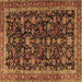 Square Persian Brown Traditional Rug, tr3687brn