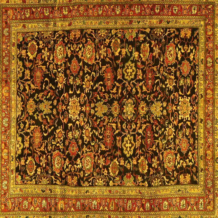 Square Persian Yellow Traditional Rug, tr3687yw