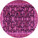 Round Persian Pink Traditional Rug, tr3687pnk