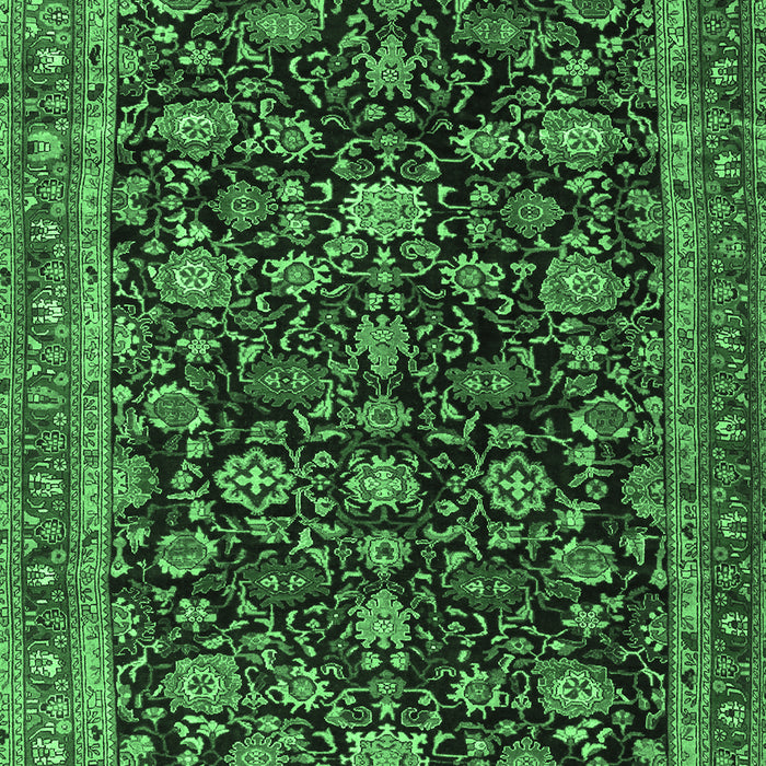 Machine Washable Persian Emerald Green Traditional Area Rugs, wshtr3687emgrn