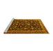 Sideview of Machine Washable Persian Yellow Traditional Rug, wshtr3687yw