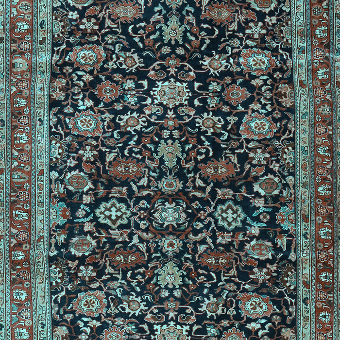 Machine Washable Persian Light Blue Traditional Rug, wshtr3687lblu
