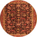 Machine Washable Persian Orange Traditional Area Rugs, wshtr3687org