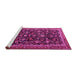 Sideview of Machine Washable Persian Pink Traditional Rug, wshtr3687pnk