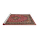 Sideview of Machine Washable Traditional Light Copper Gold Rug, wshtr3688