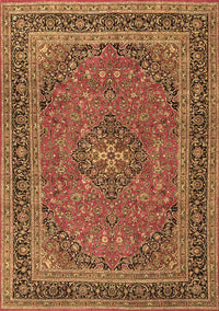 Medallion Brown Traditional Rug, tr3688brn