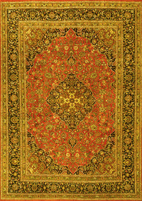 Medallion Yellow Traditional Rug, tr3688yw