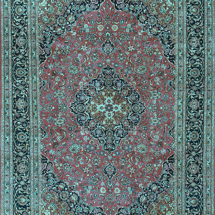 Medallion Light Blue Traditional Rug, tr3688lblu