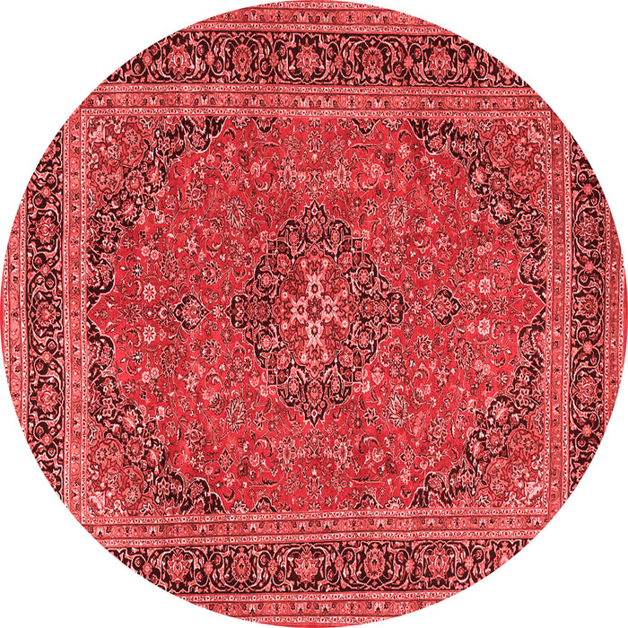 Machine Washable Medallion Red Traditional Rug, wshtr3688red