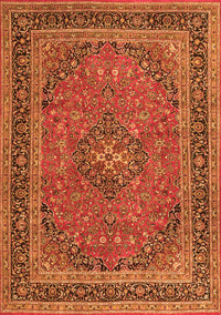 Medallion Orange Traditional Rug, tr3688org