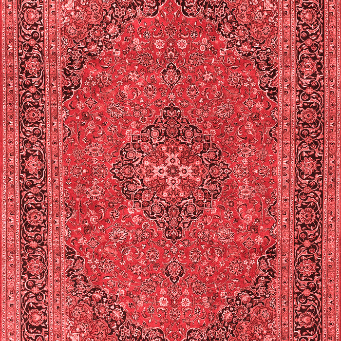 Machine Washable Medallion Red Traditional Rug, wshtr3688red