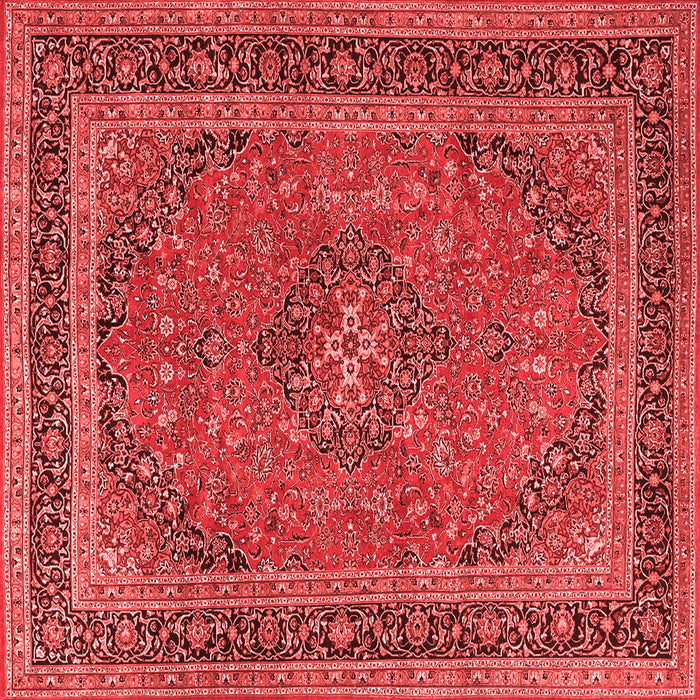 Machine Washable Medallion Red Traditional Rug, wshtr3688red