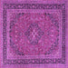 Square Medallion Purple Traditional Rug, tr3688pur