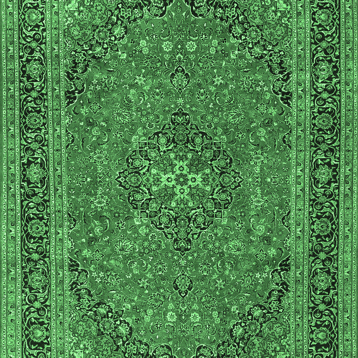 Medallion Emerald Green Traditional Rug, tr3688emgrn