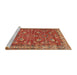 Sideview of Machine Washable Traditional Red Rug, wshtr3689