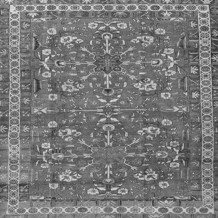 Round Machine Washable Persian Gray Traditional Rug, wshtr3689gry